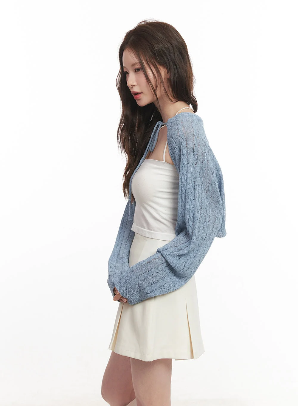 Cable Knit Bolero Cardigan CA502 - Image 6