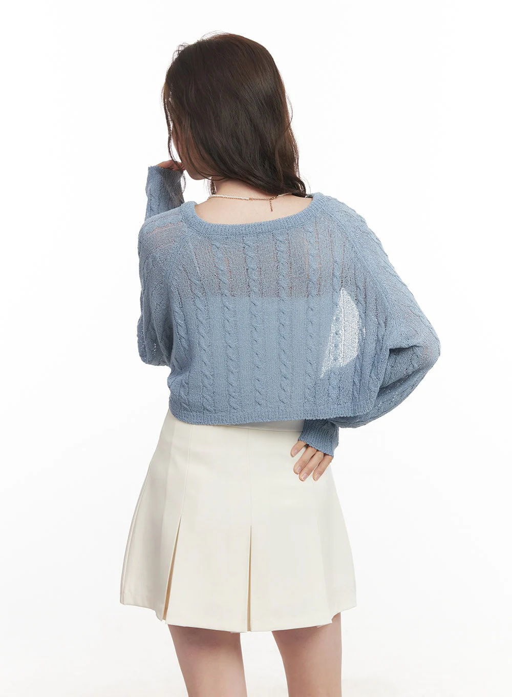 Cable Knit Bolero Cardigan CA502 - Image 8