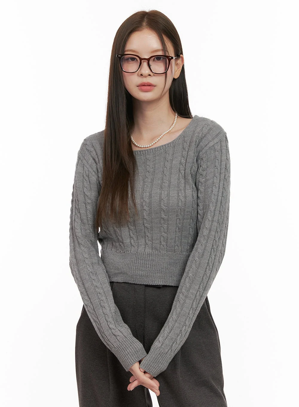 Cable Knit Button Detail Sweater OD412 - Image 2