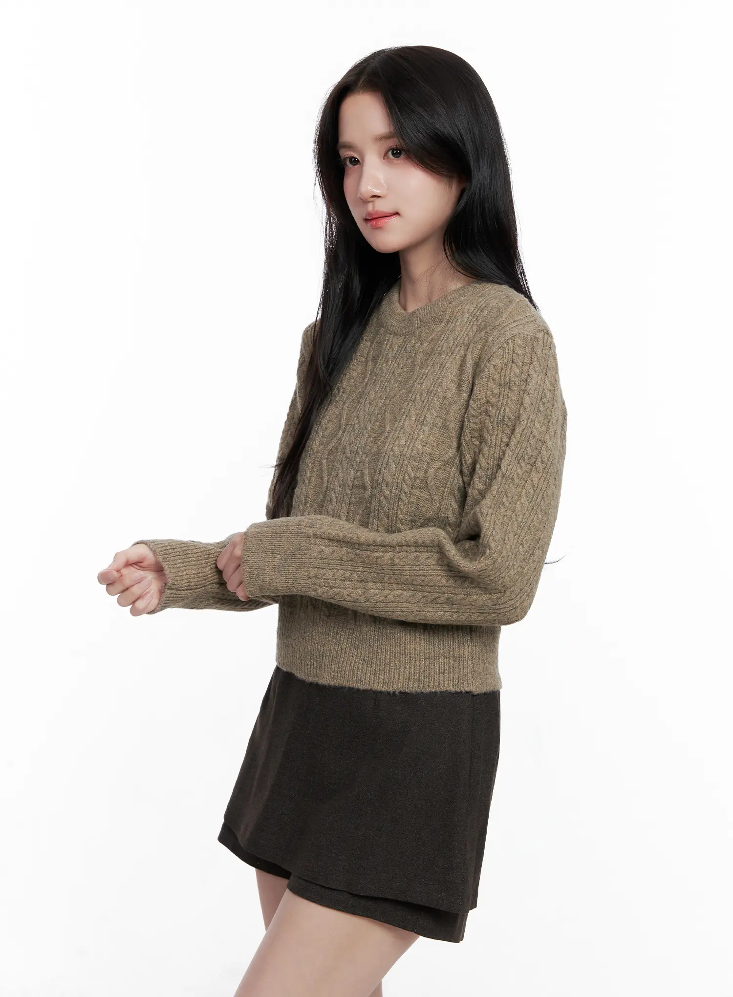 Cable Knit Crop Knit Top CO524 - Image 7
