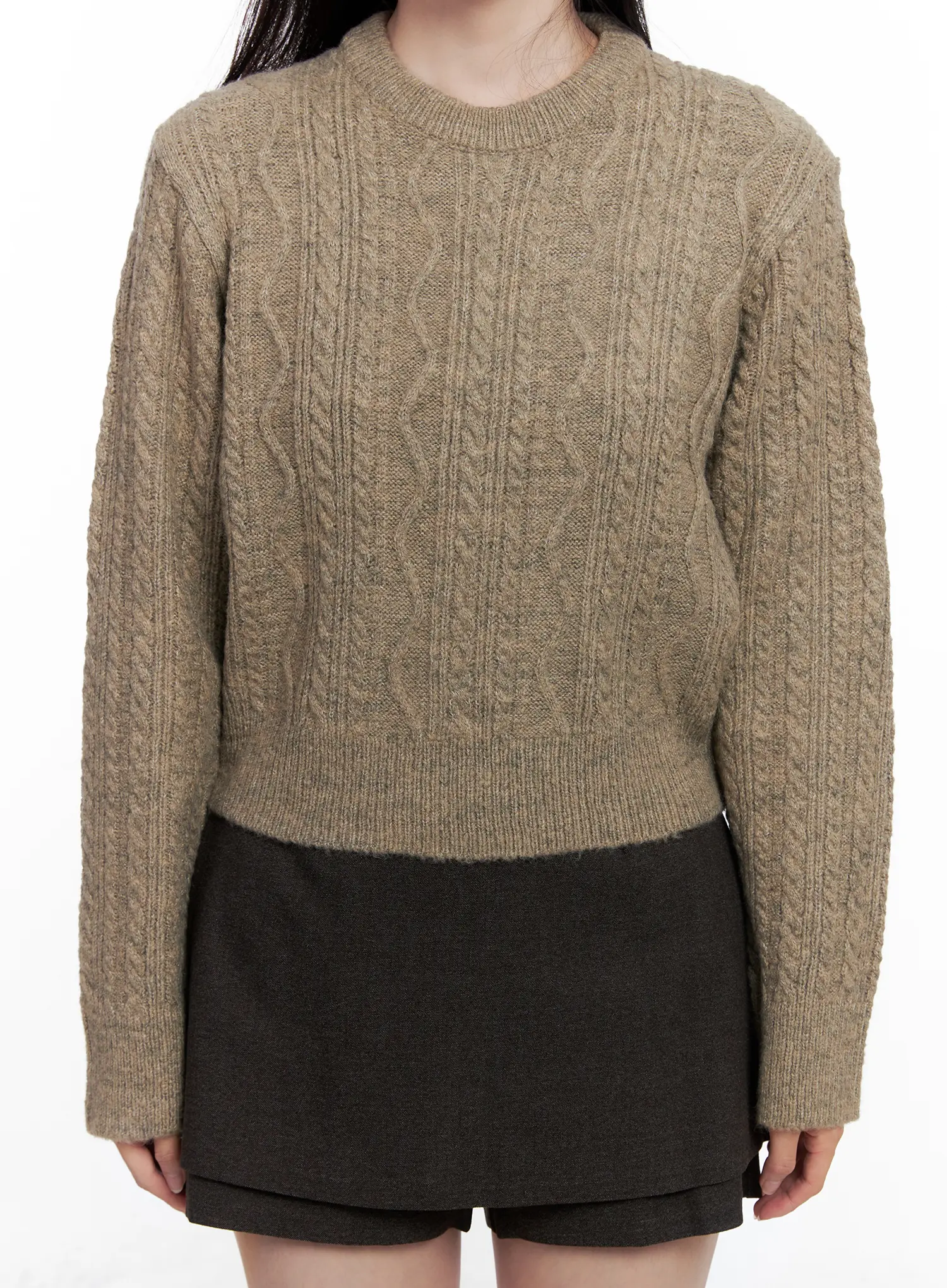 Cable Knit Crop Knit Top CO524 - Image 8