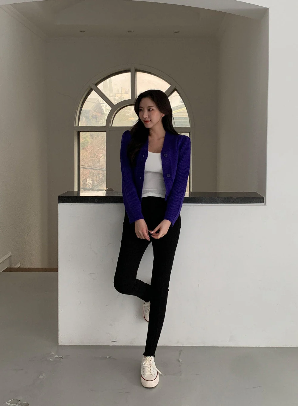 Cable Knit Cropped Cardigan J31 - Image 21