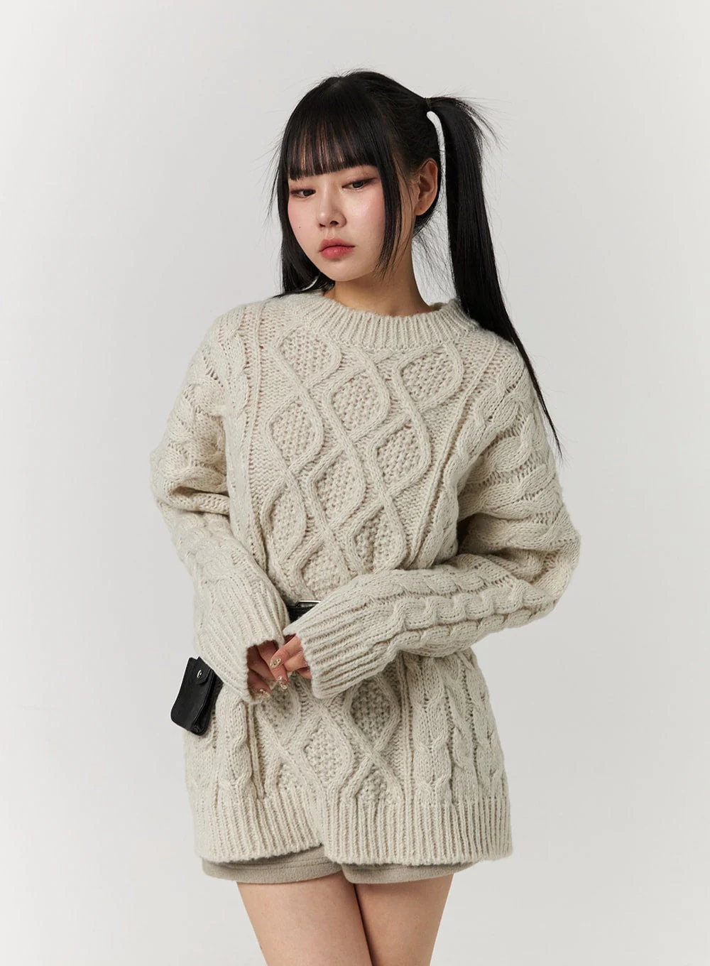Cable Knit Sweater Mini Dress CJ405 - Image 6