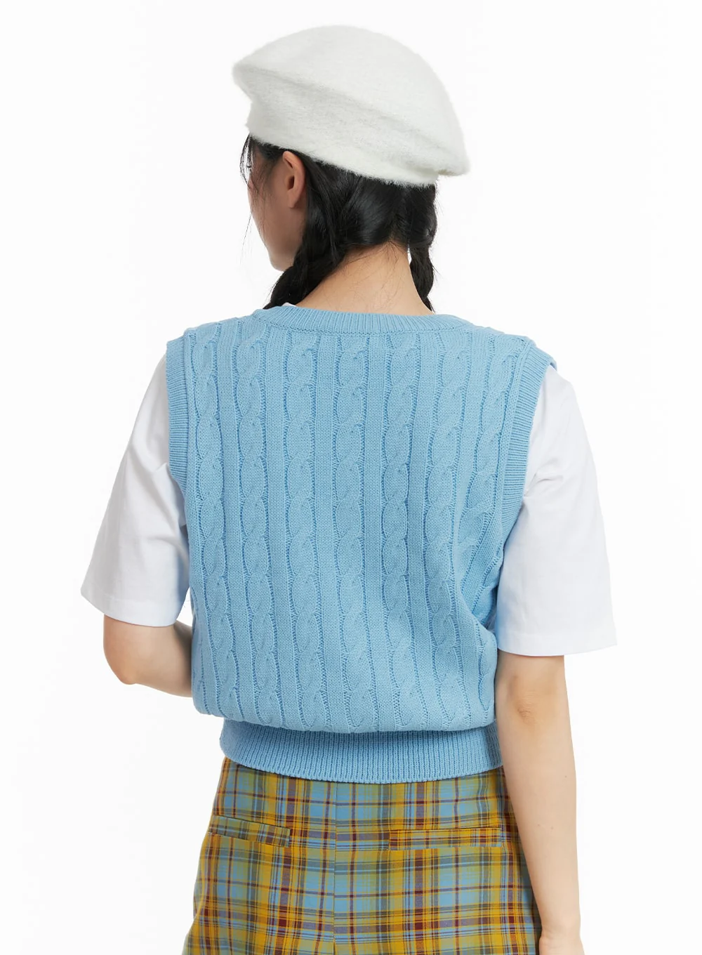 Cable Knit Sweater Vest OM408 - Image 5