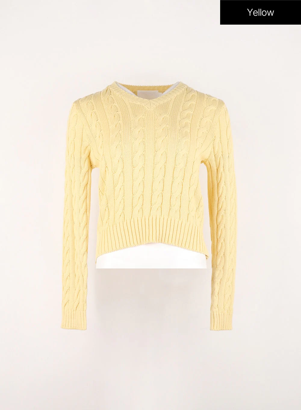 Cable Knit V-Neck Sweater IN301 - Image 12