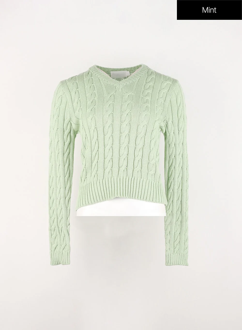 Cable Knit V-Neck Sweater IN301 - Image 15