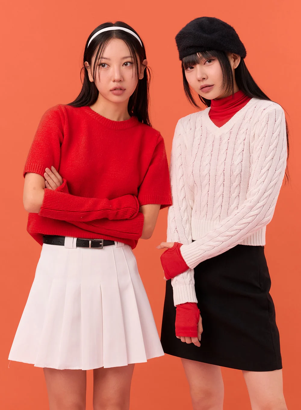 Cable Knit V-Neck Sweater IN301 - Image 2
