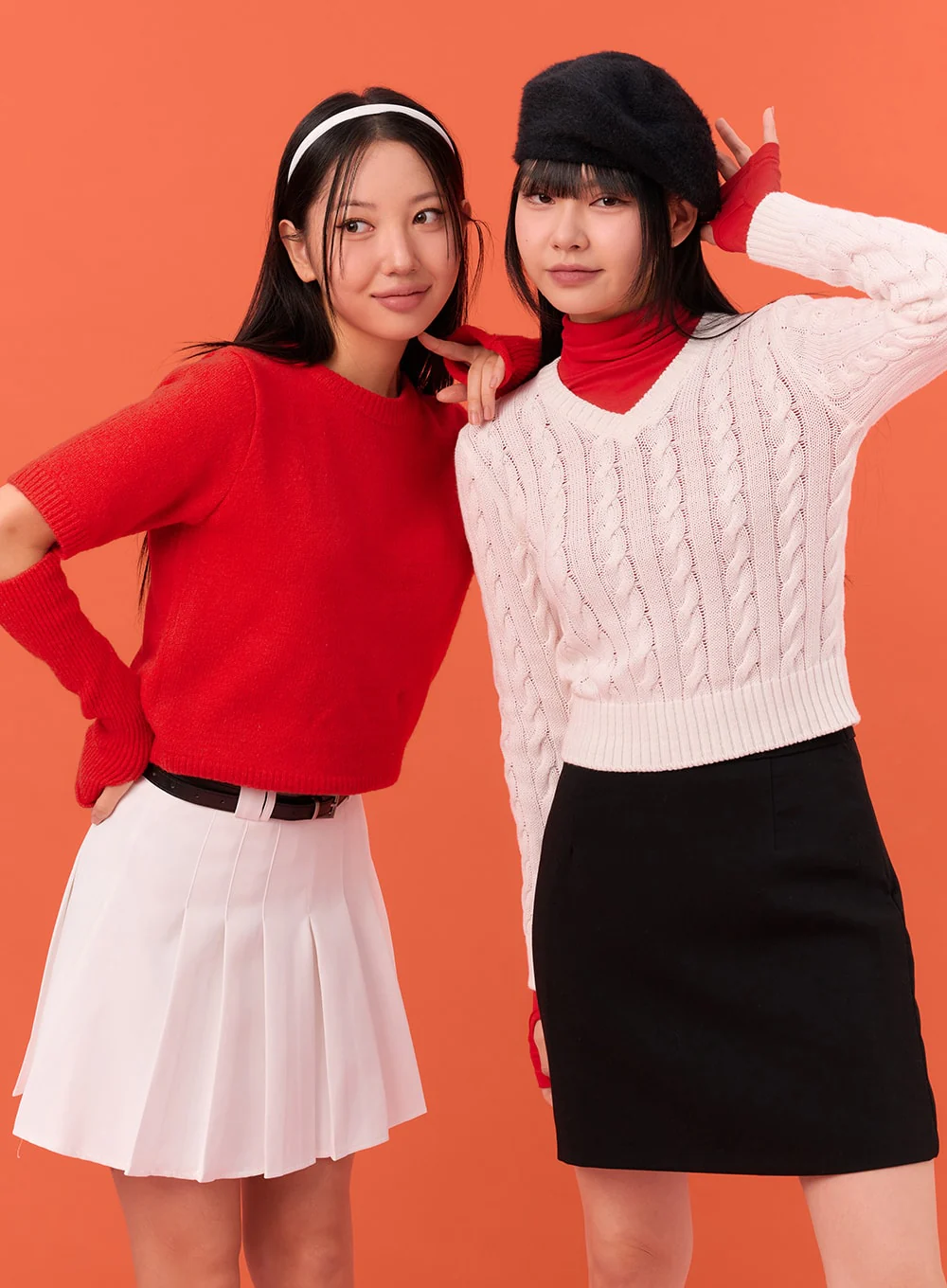 Cable Knit V-Neck Sweater IN301 - Image 3