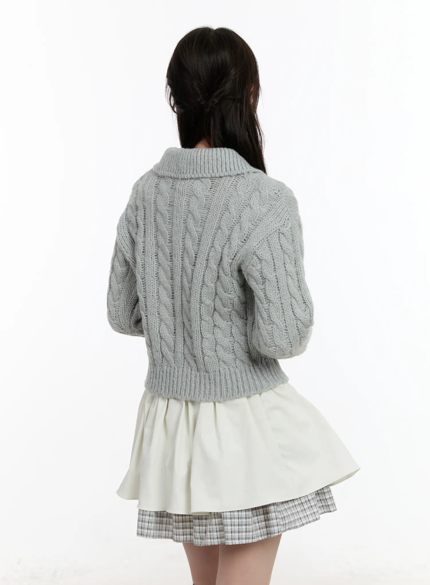 Cable Knit Zip-Up Jacket CM510 - Image 11