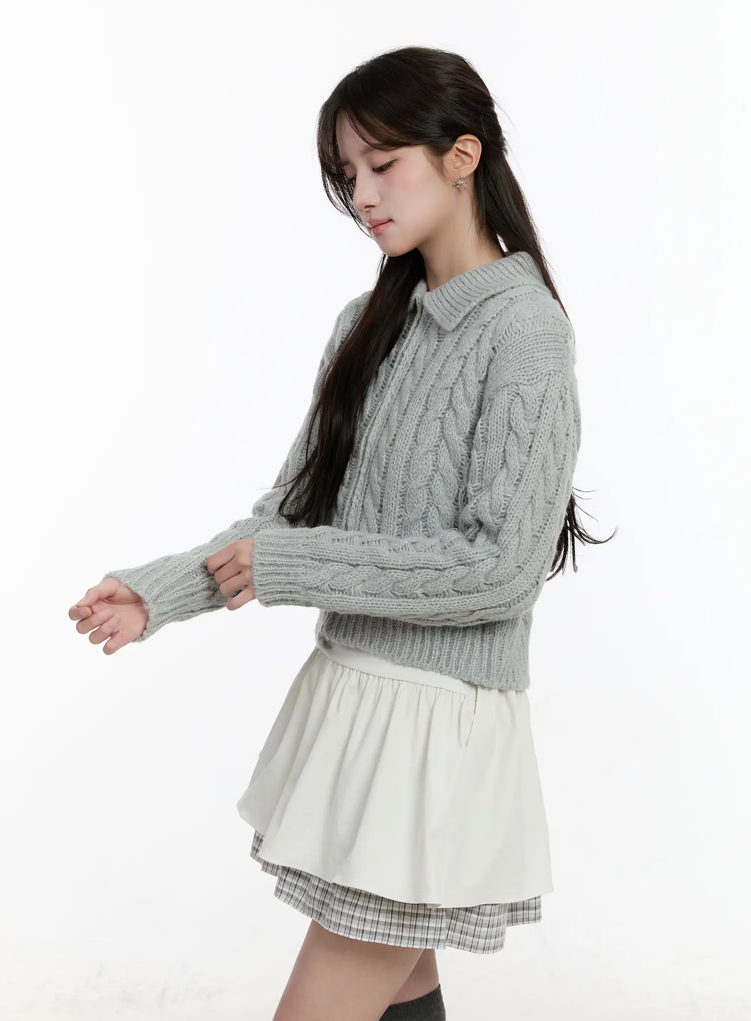 Cable Knit Zip-Up Jacket CM510 - Image 16