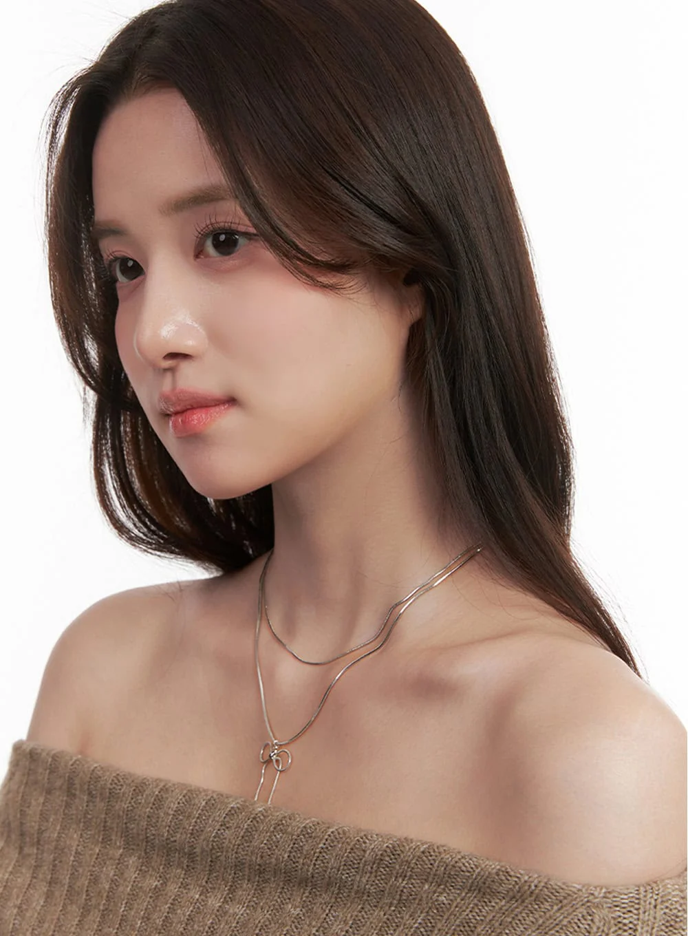 Cain Ribbon Flat-Lined Necklace IJ516 - Image 2