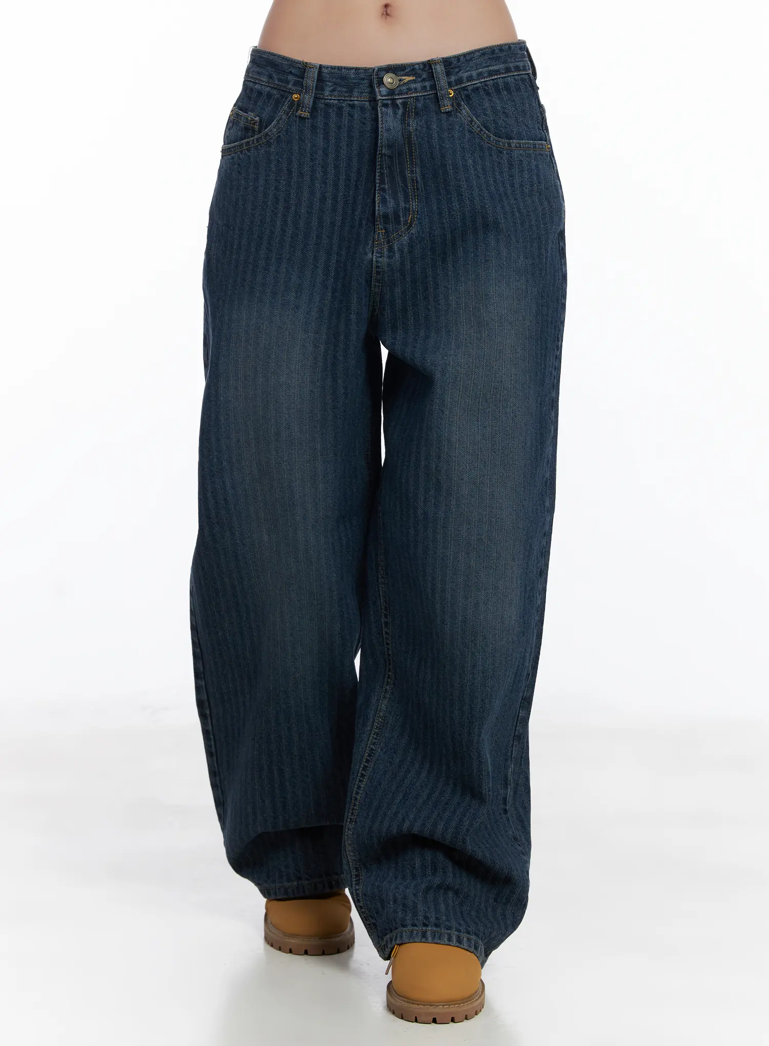 Camryn Striped Baggy Jeans CJ514 - Image 2