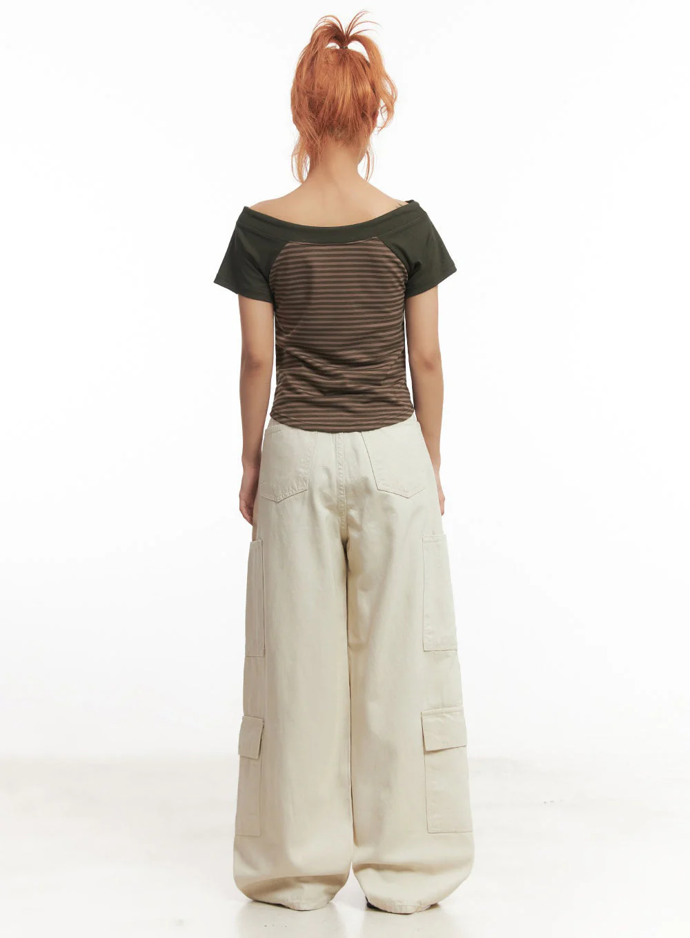 Cargo Cotton Wide-Leg Pants IA517 - Image 11