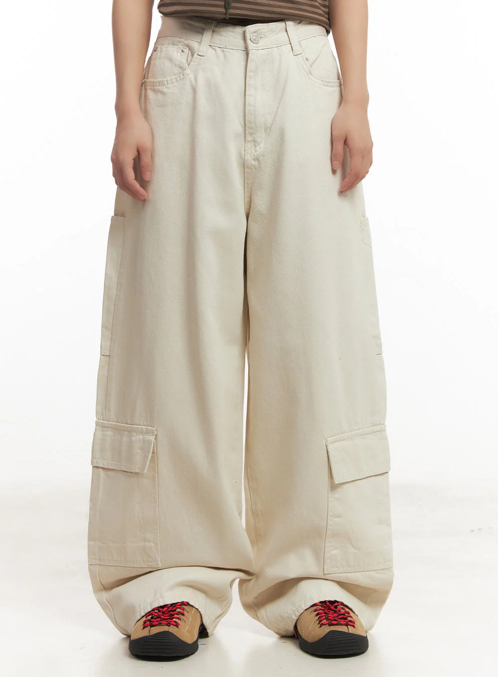 Cargo Cotton Wide-Leg Pants IA517 - Image 5