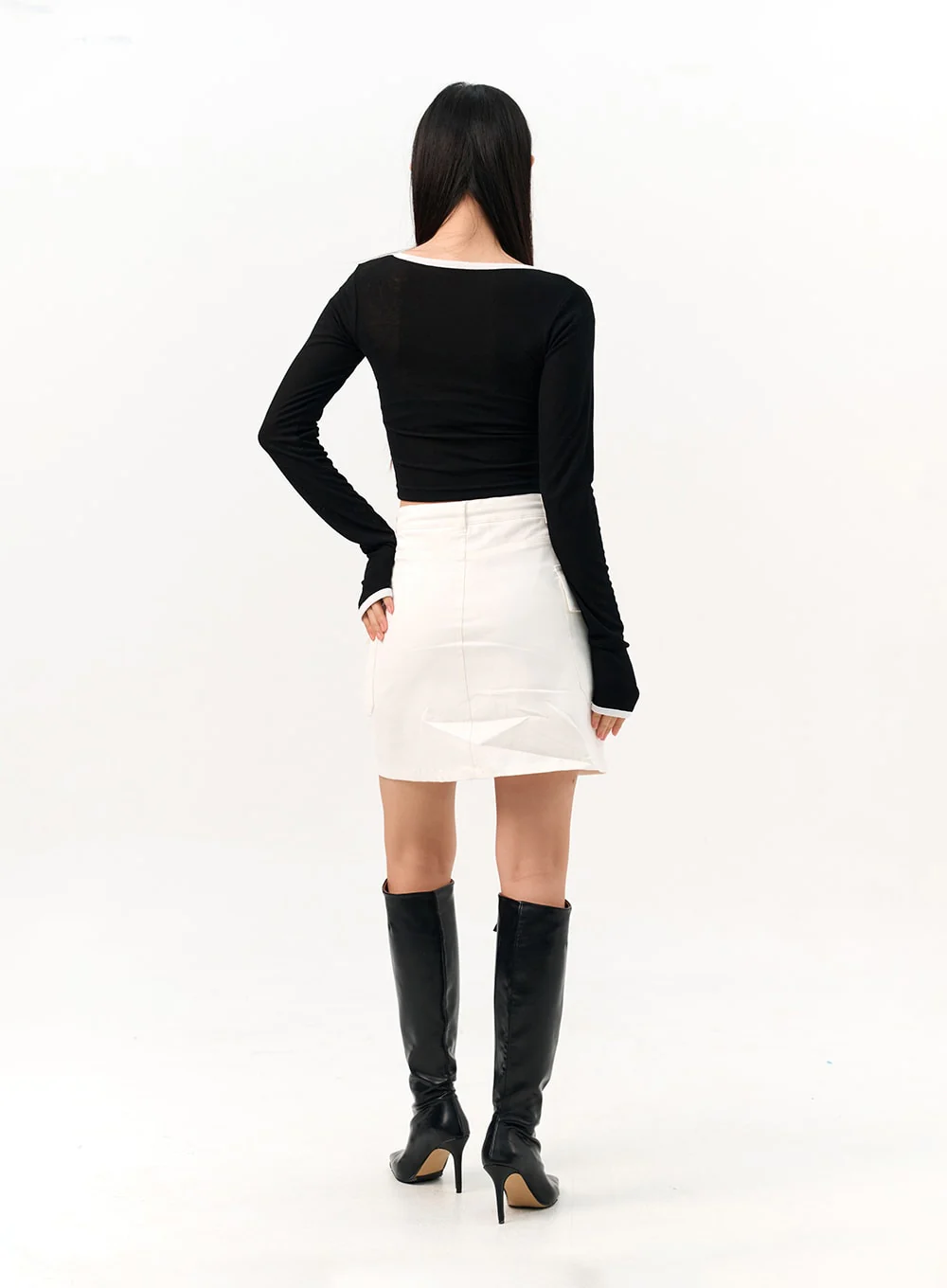 Cargo Mini Skirt with Waist Tie IO317 - Image 7