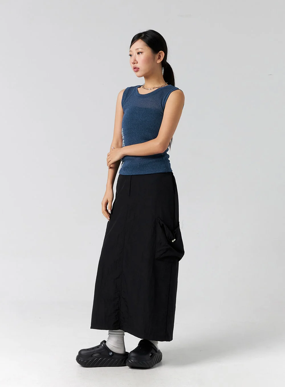 Cargo Nylon Maxi Skirt CG302 - Image 13