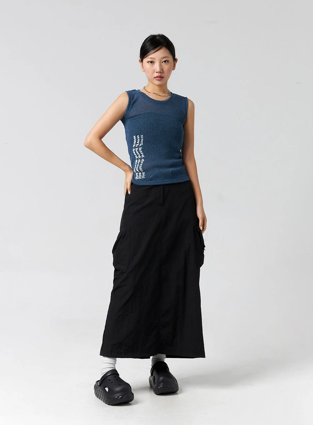 Cargo Nylon Maxi Skirt CG302 - Image 3