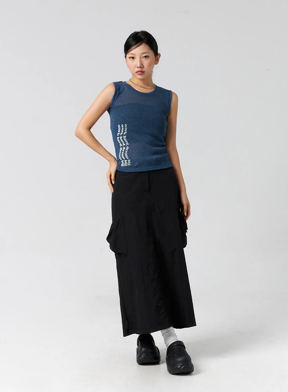 Cargo Nylon Maxi Skirt CG302 - Image 7