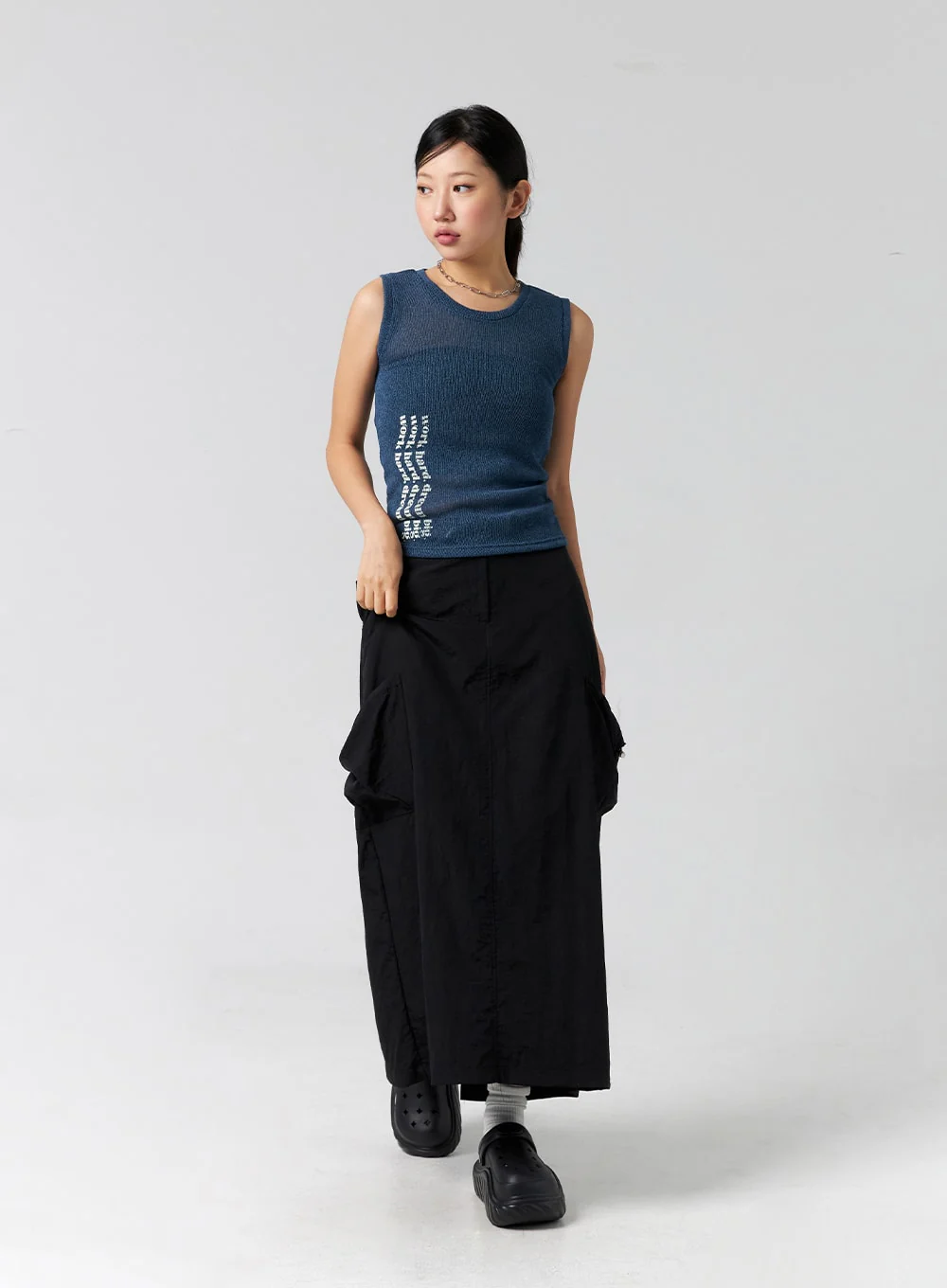Cargo Nylon Maxi Skirt CG302 - Image 8