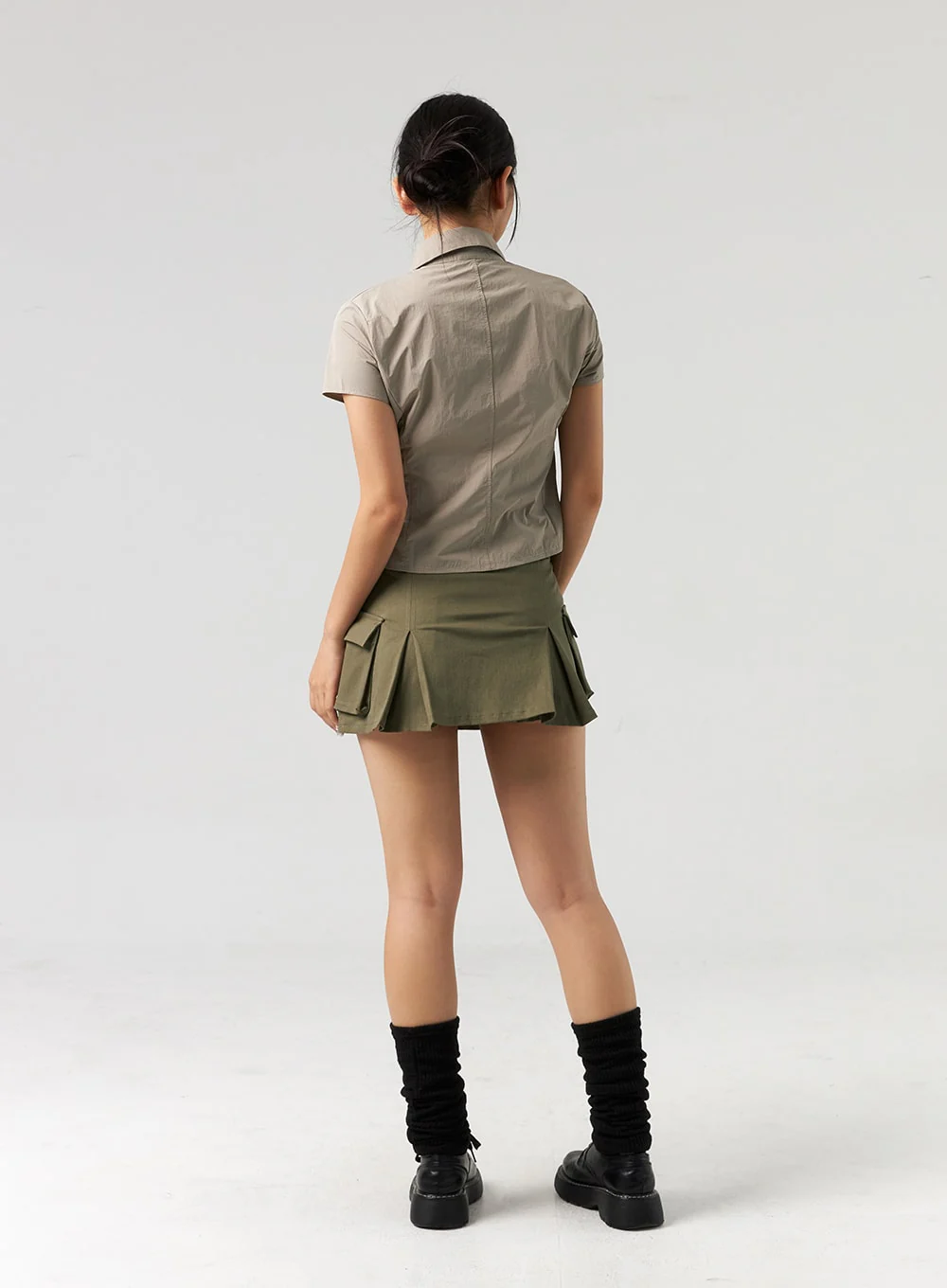 Cargo Pleated Mini Skirt CL326 - Image 15