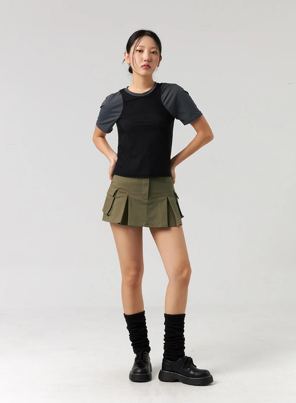 Cargo Pleated Mini Skirt CL326 - Image 4