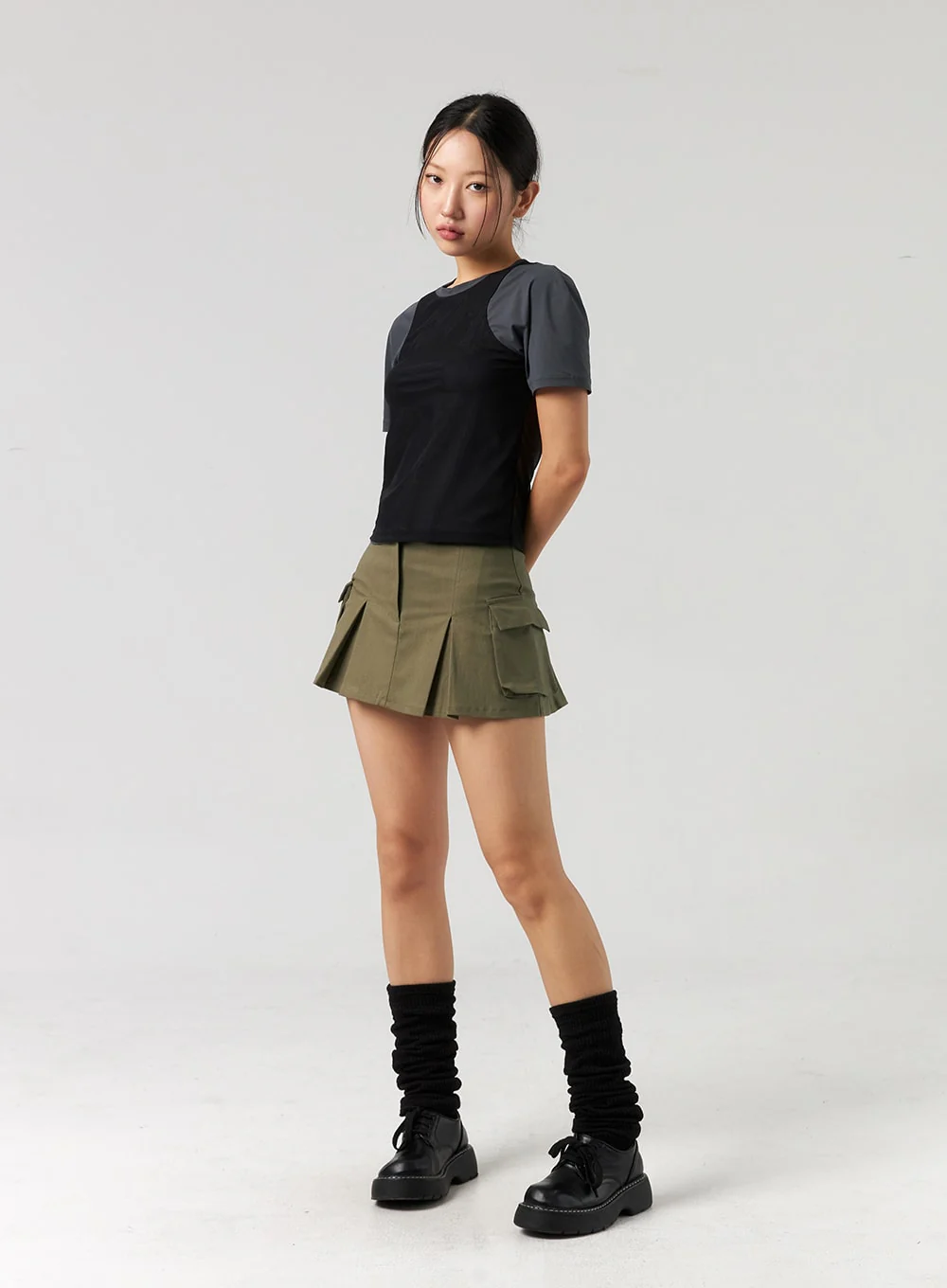 Cargo Pleated Mini Skirt CL326 - Image 8
