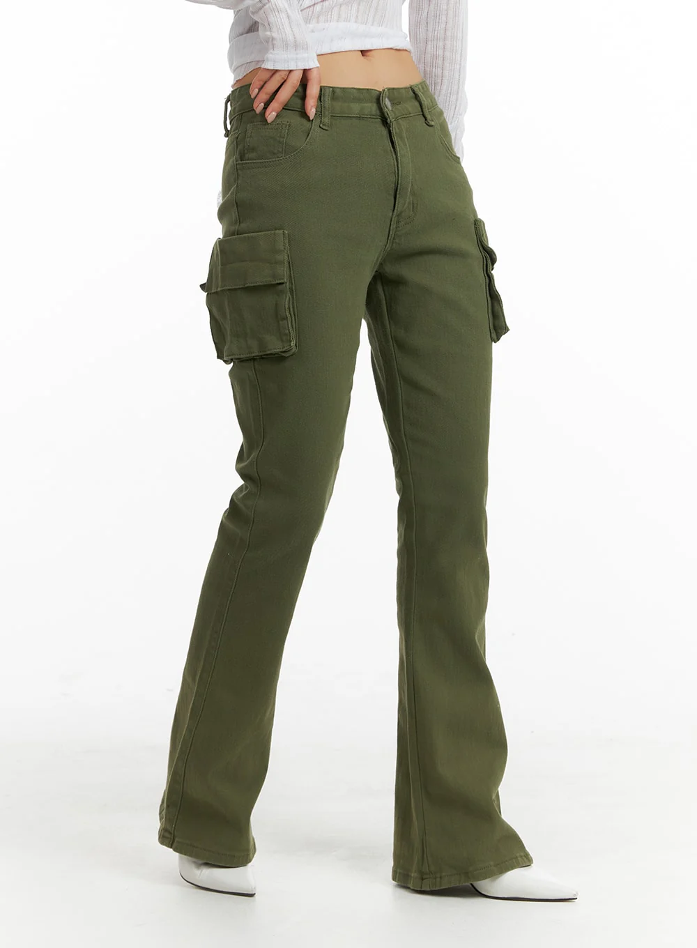 Cargo Slim Fit Bootcut Pants IM404 - Image 2