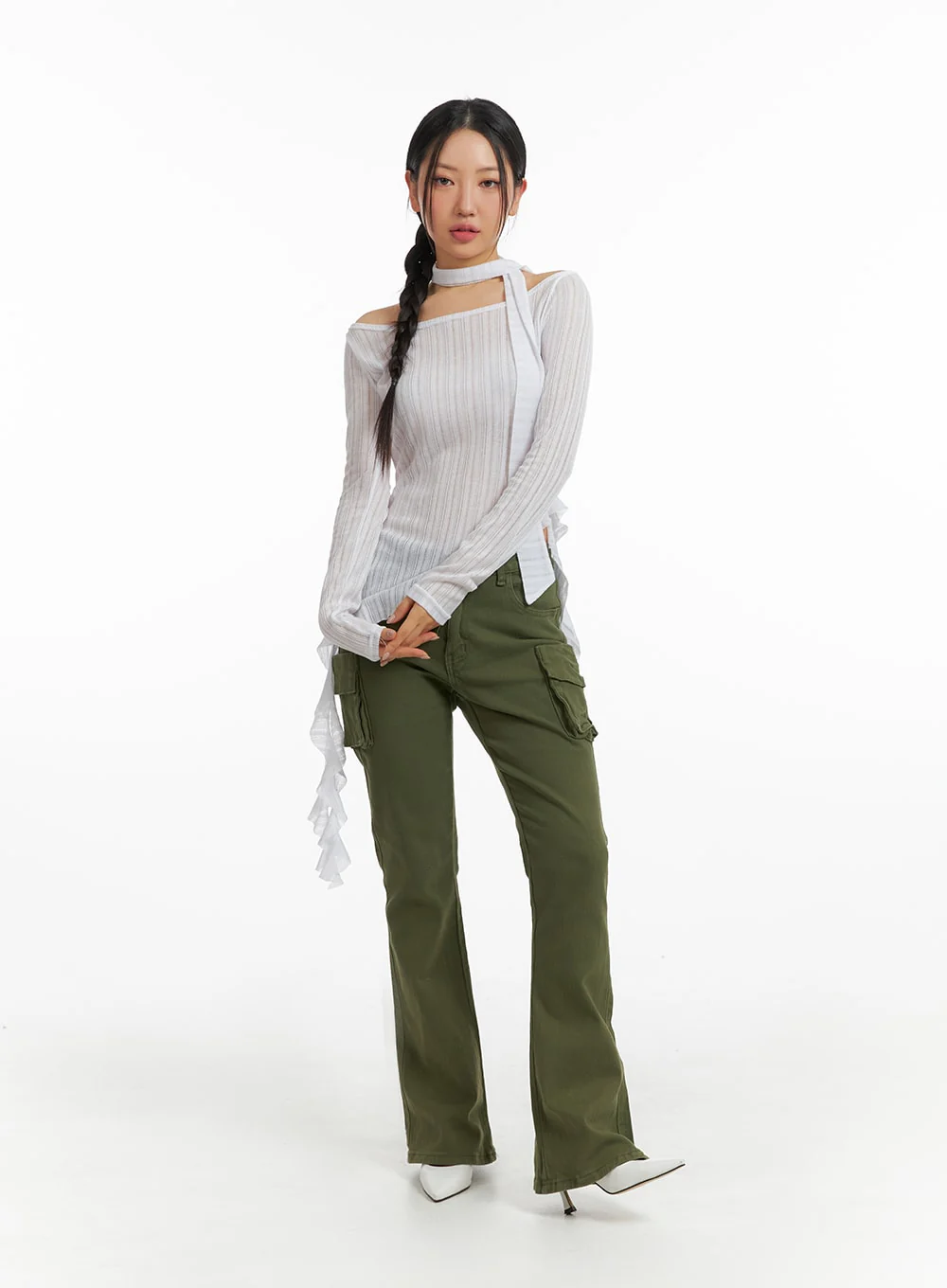 Cargo Slim Fit Bootcut Pants IM404 - Image 3