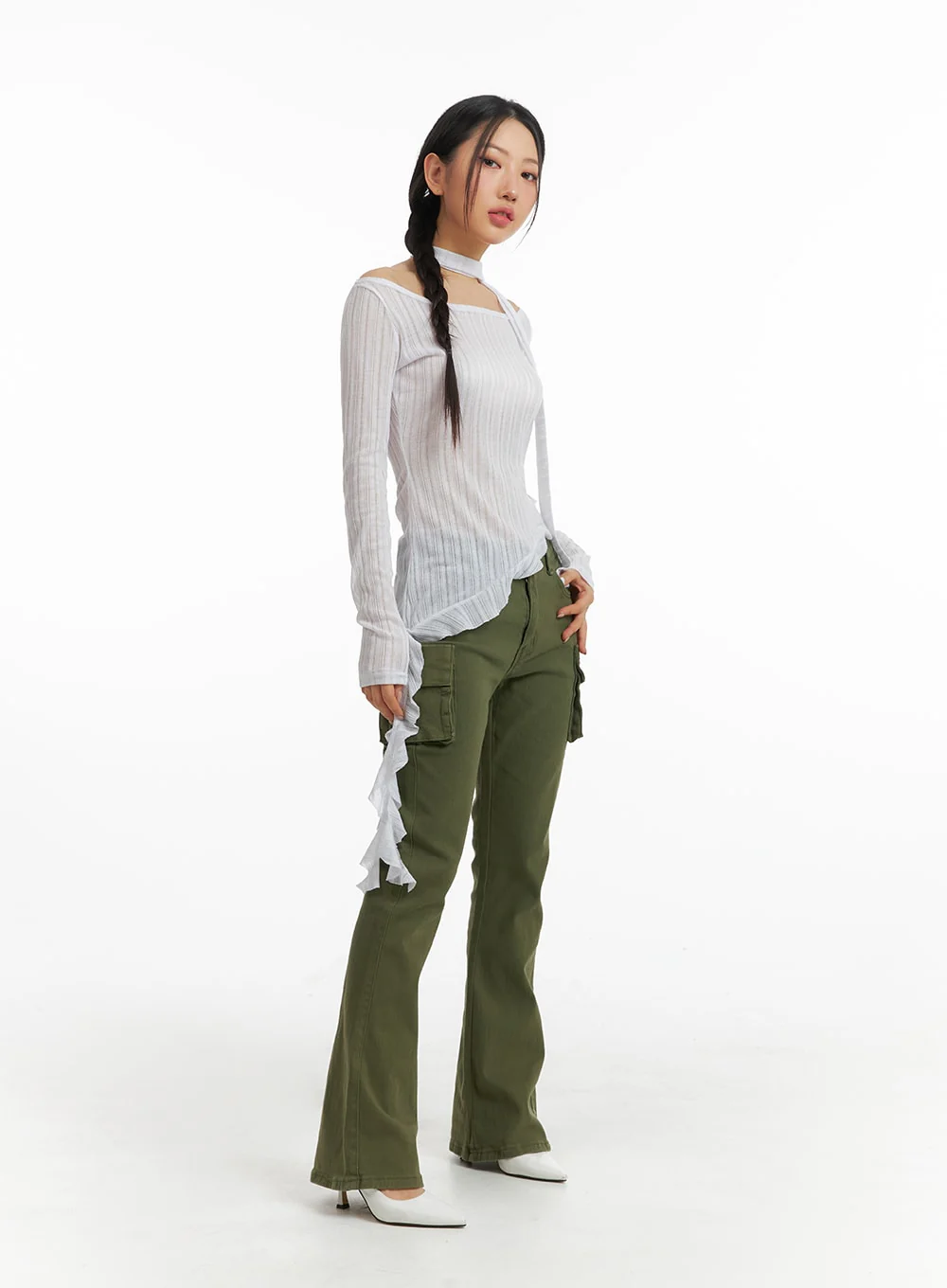 Cargo Slim Fit Bootcut Pants IM404 - Image 6