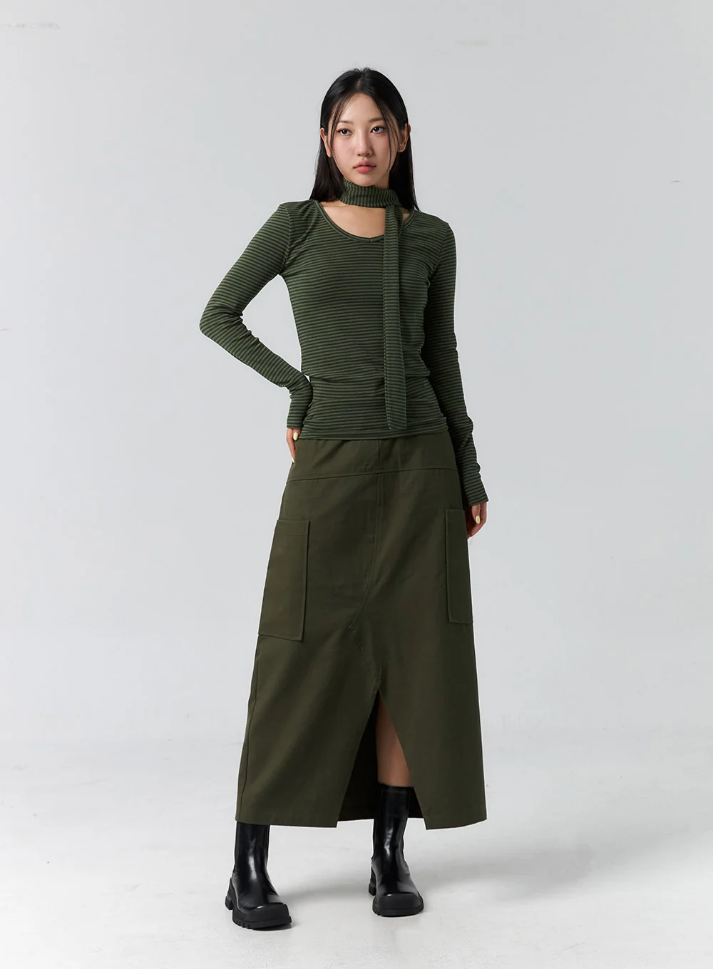 Cargo Slit Maxi Skirt CS305 - Image 4