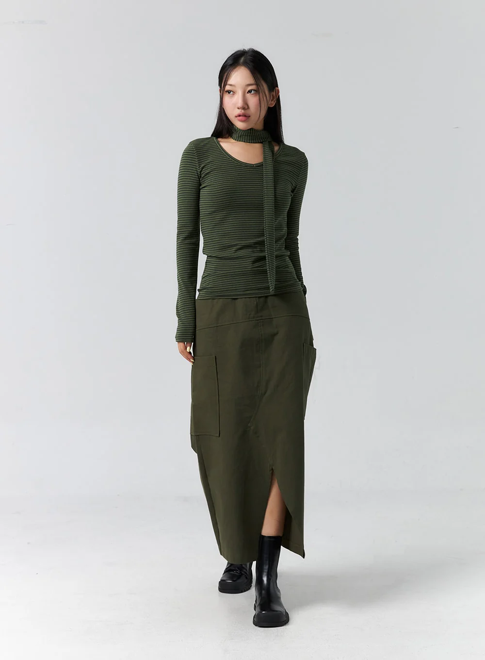 Cargo Slit Maxi Skirt CS305 - Image 7