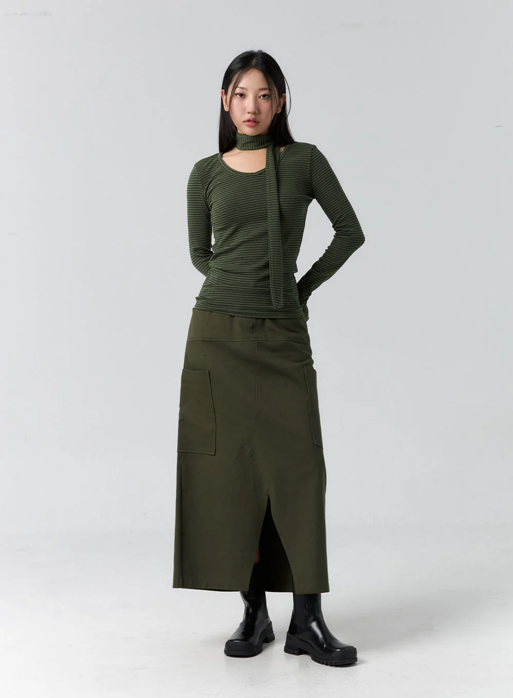 Cargo Slit Maxi Skirt CS305 - Image 8