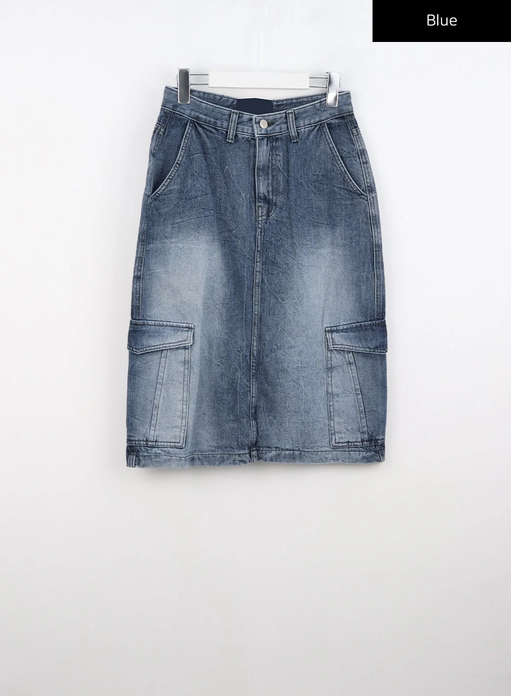 Cargo Washed Denim Midi Skirt CO323 - Image 12
