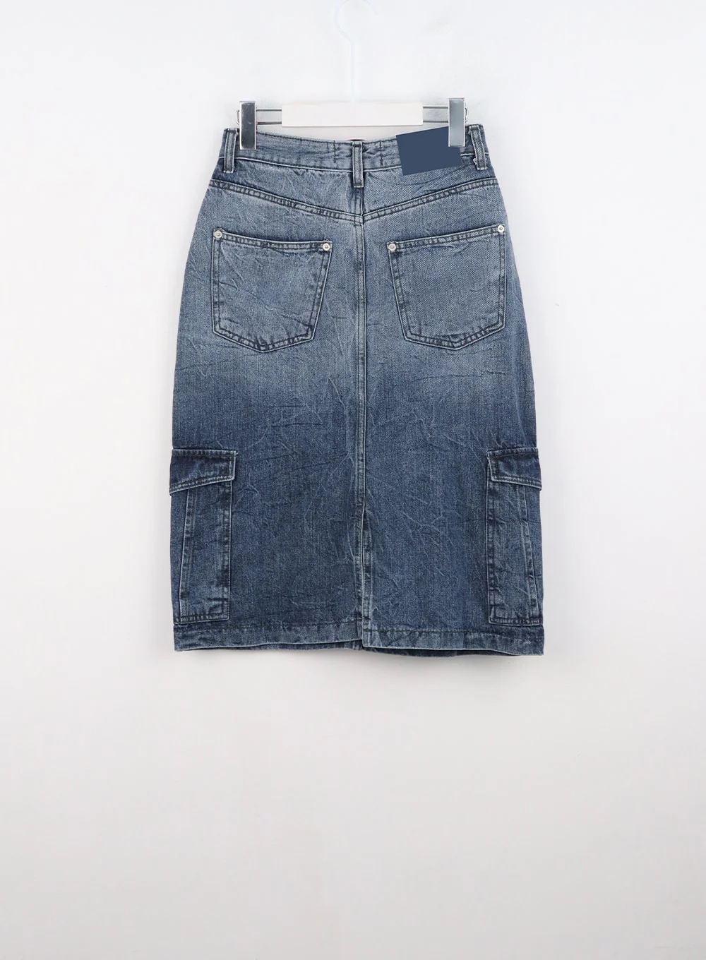 Cargo Washed Denim Midi Skirt CO323 - Image 13