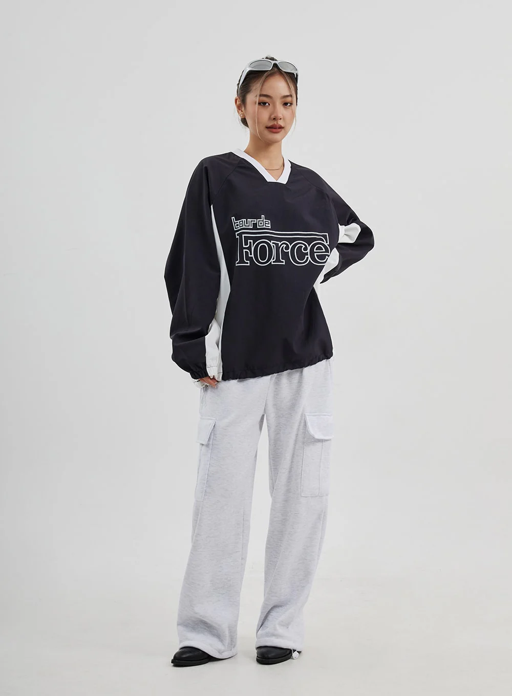 Cargo Wide Leg Track Pants Unisex CJ313 - Image 13