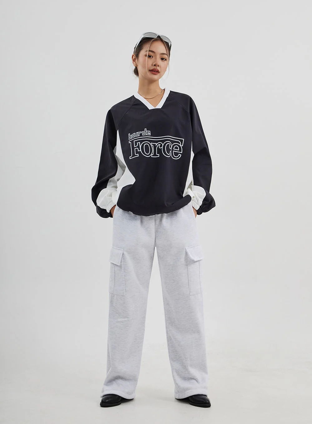 Cargo Wide Leg Track Pants Unisex CJ313 - Image 3