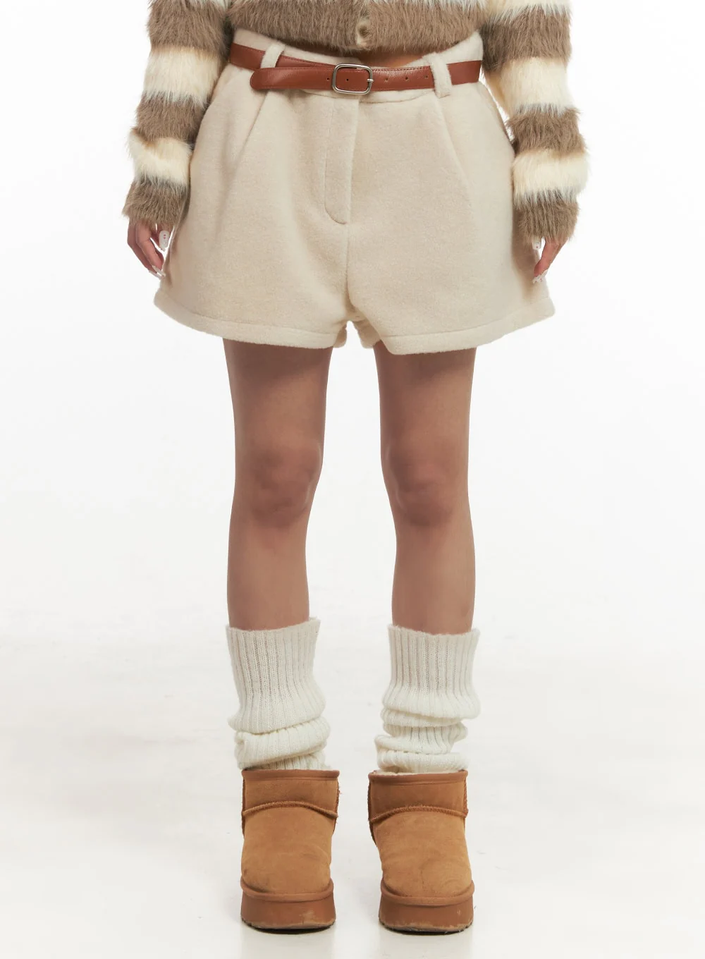 Cashmere-Blend Wide-Fit Shorts CJ507 - Image 7