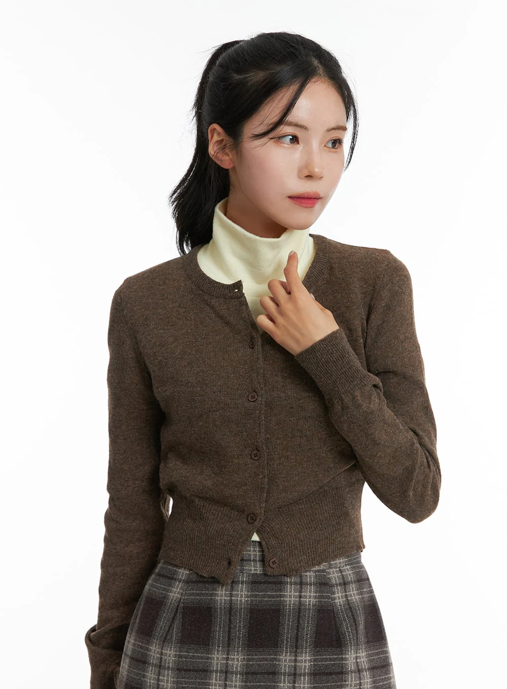 Cashmere Cropped Cardigan OD307 - Image 5