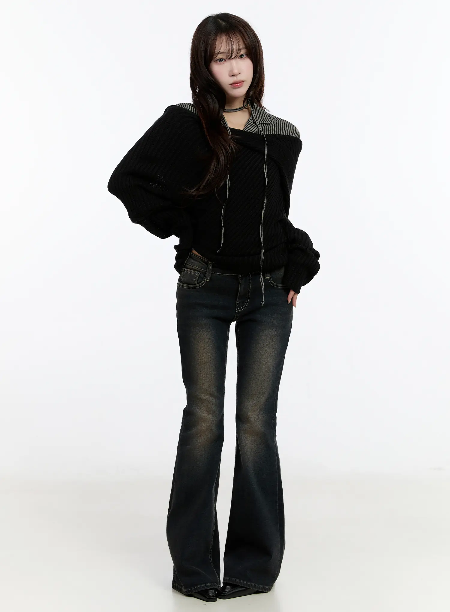 Casual Asymmetrical Knit Hoodie CN524 - Image 7