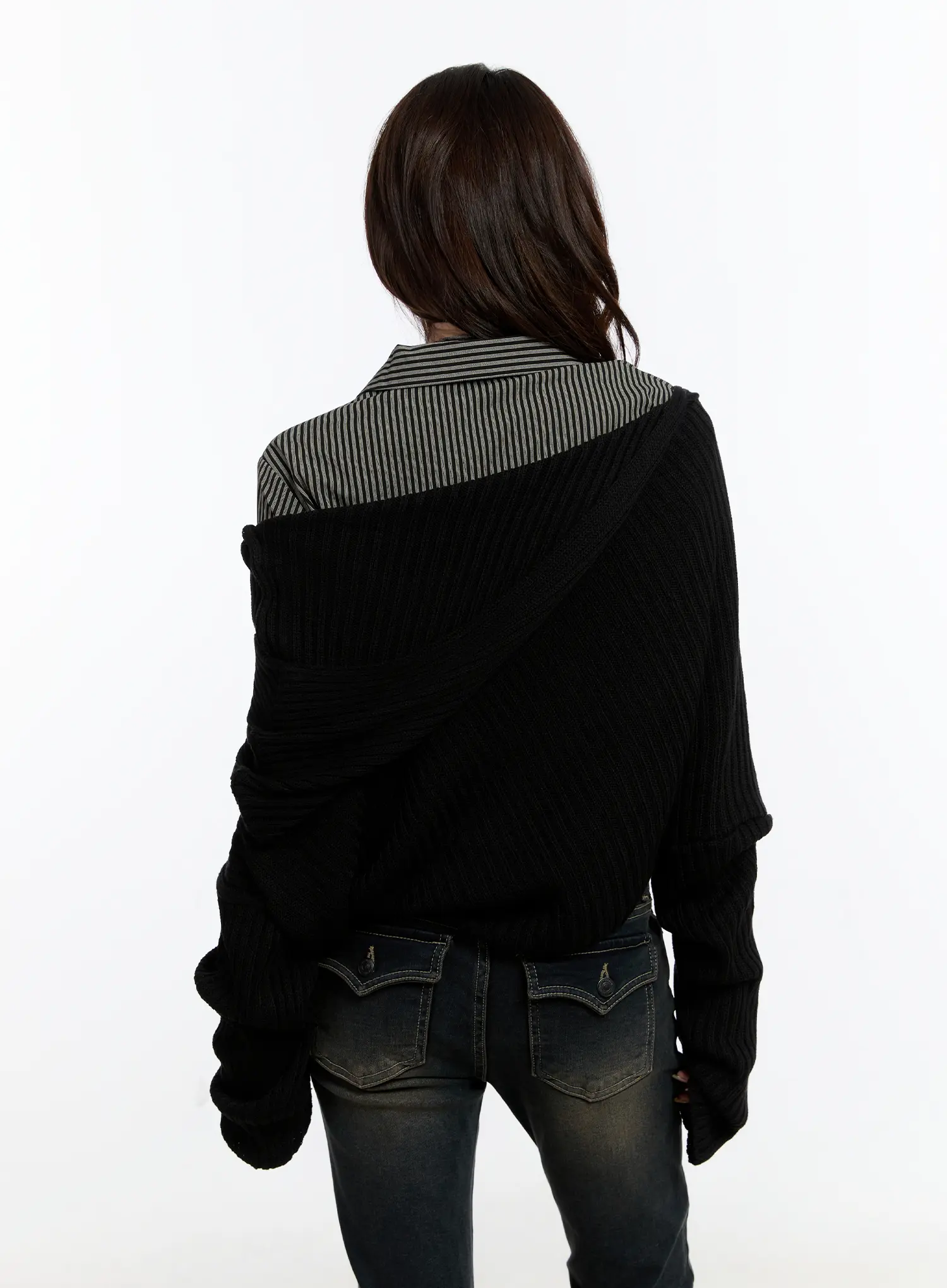 Casual Asymmetrical Knit Hoodie CN524 - Image 8