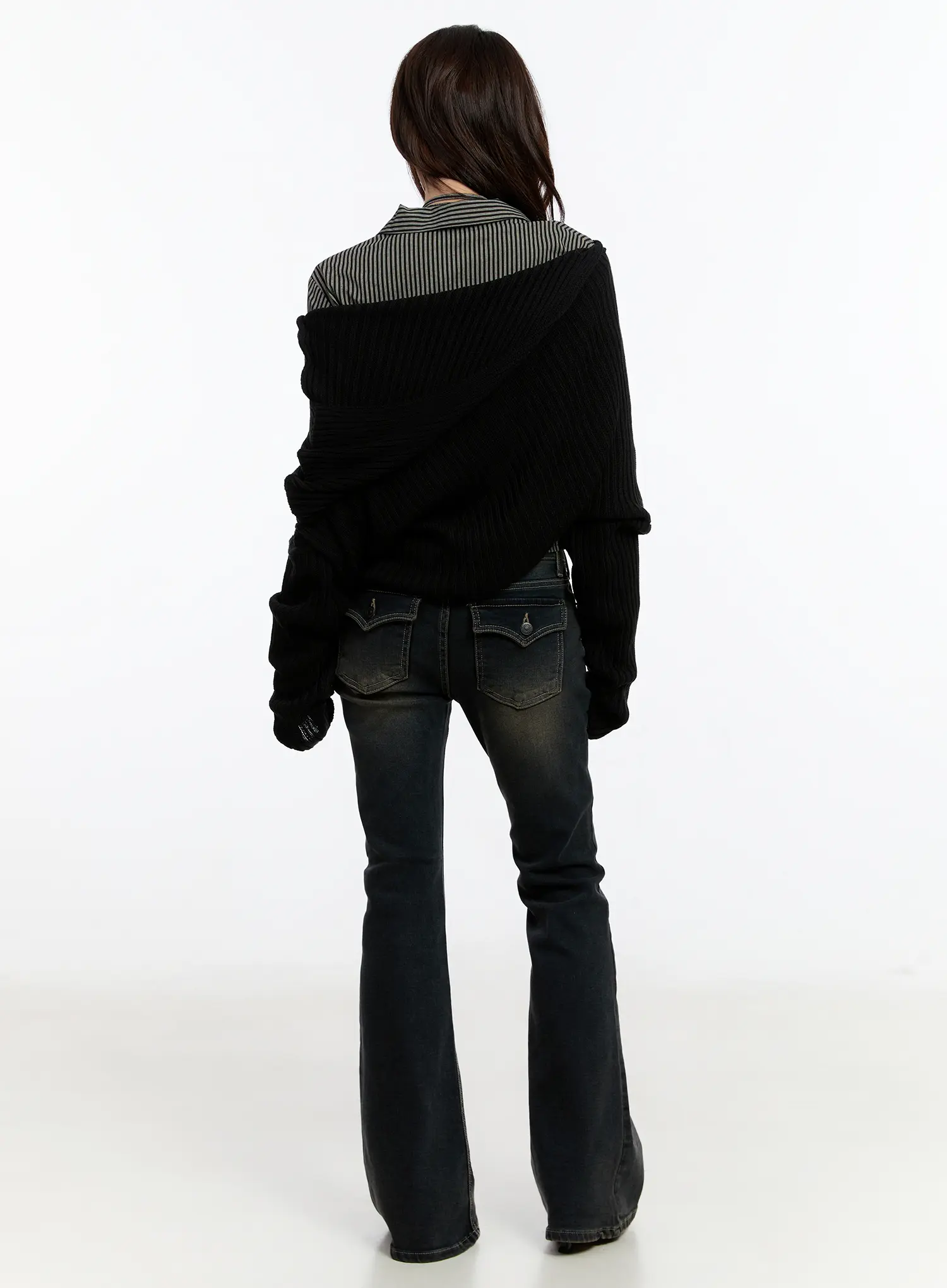 Casual Asymmetrical Knit Hoodie CN524 - Image 9