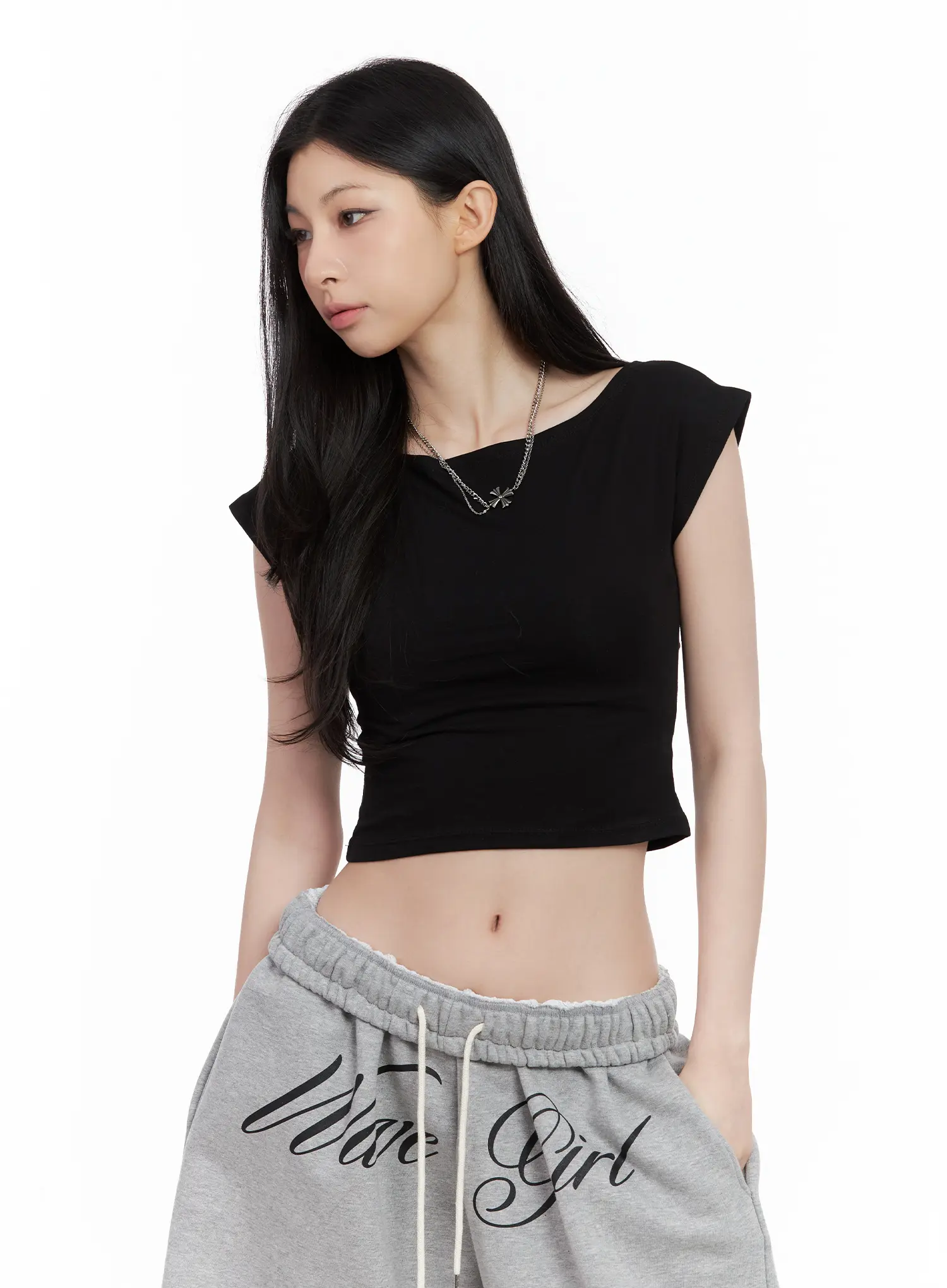 Casual Boatneck Cropped Tee CL501 - Image 10