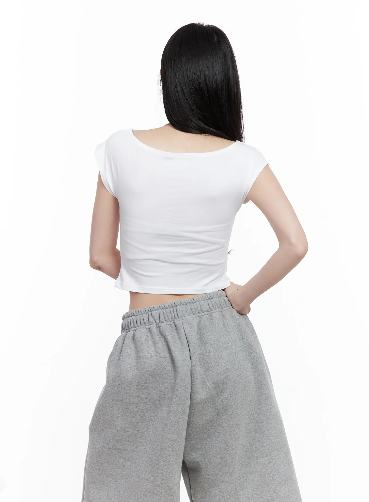 Casual Boatneck Cropped Tee CL501 - Image 5