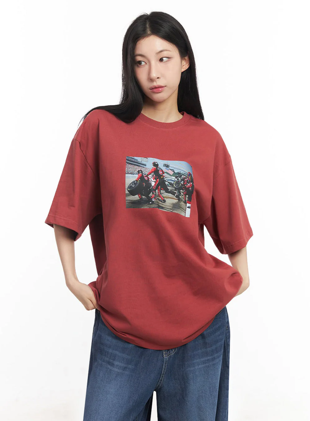 Casual Cotton Graphic Oversize T-Shirt IY529 - Image 15