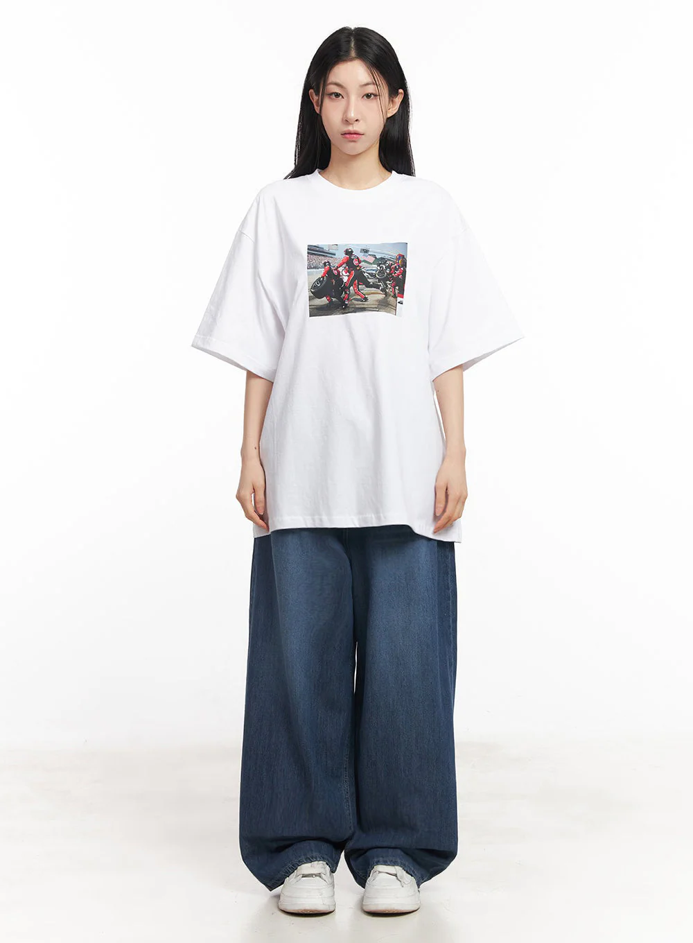 Casual Cotton Graphic Oversize T-Shirt IY529 - Image 5