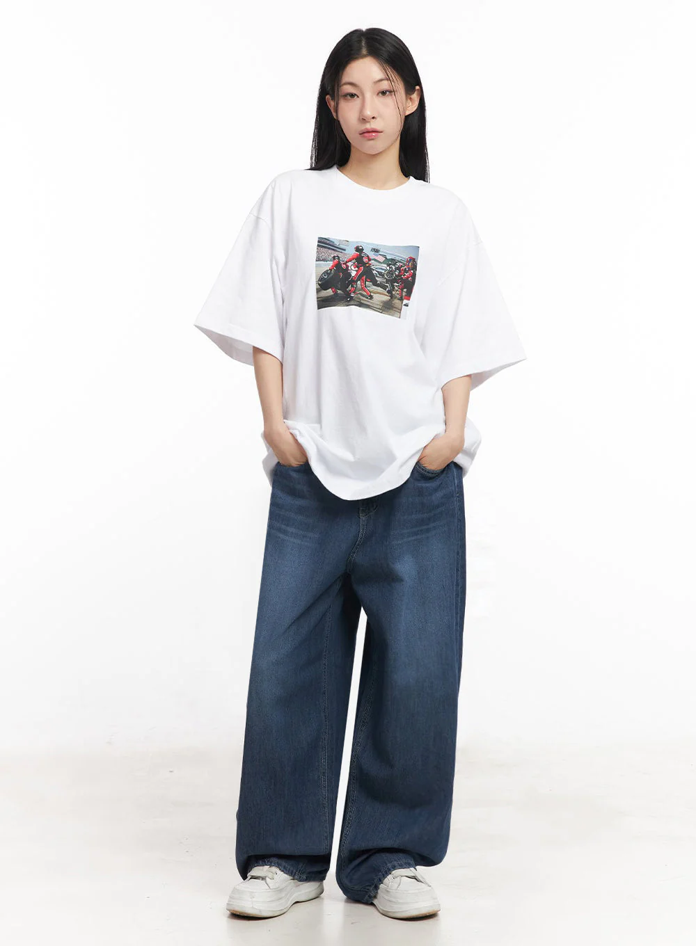 Casual Cotton Graphic Oversize T-Shirt IY529 - Image 6