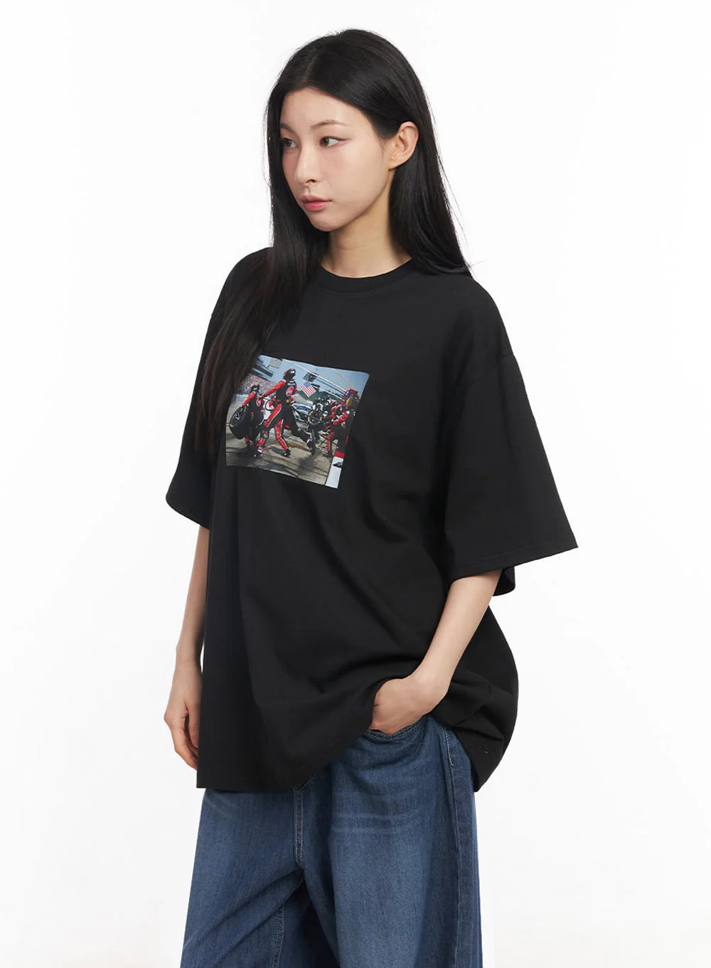 Casual Cotton Graphic Oversize T-Shirt IY529 - Image 7
