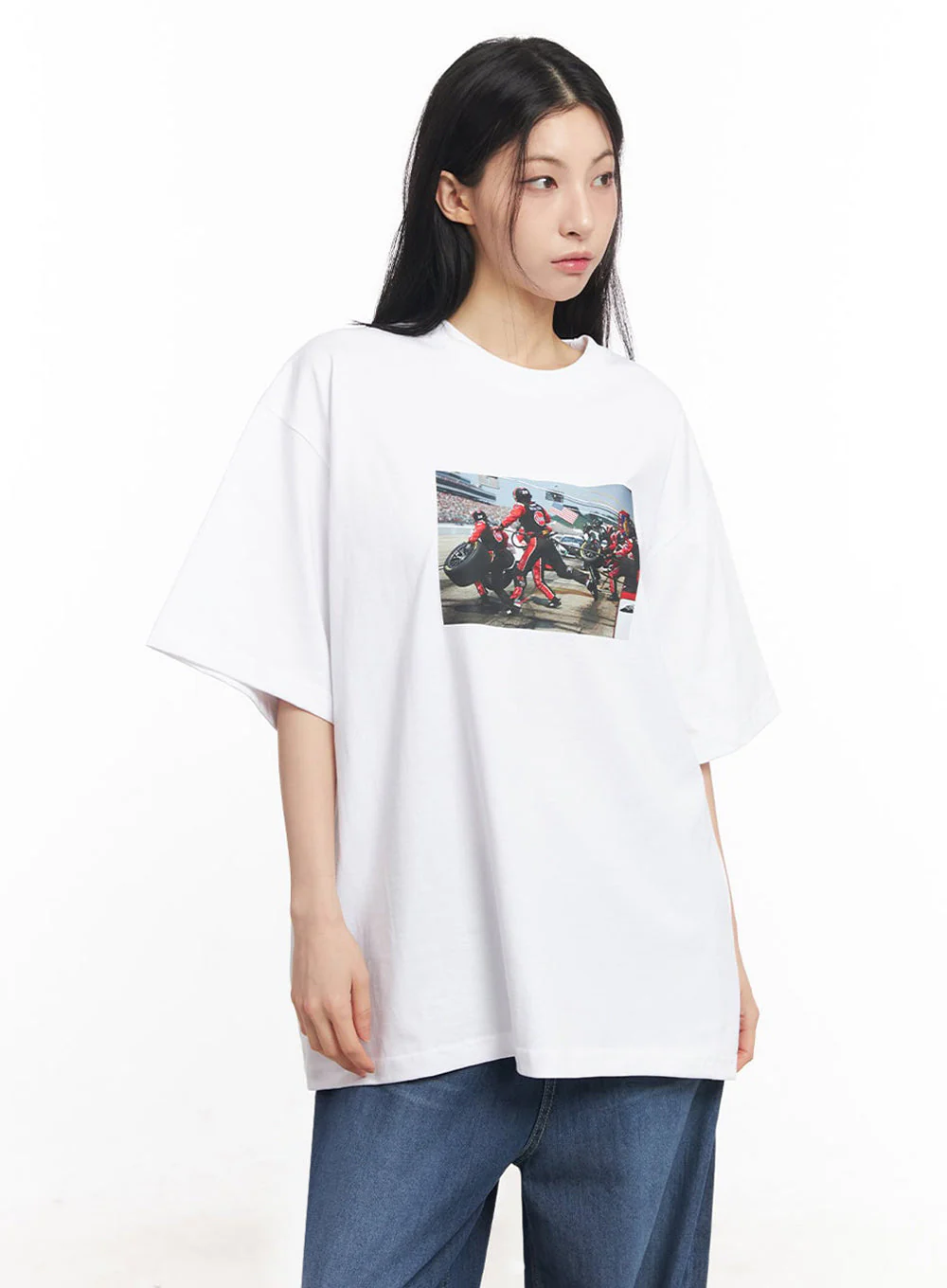 Casual Cotton Graphic Oversize T-Shirt IY529 - Image 8