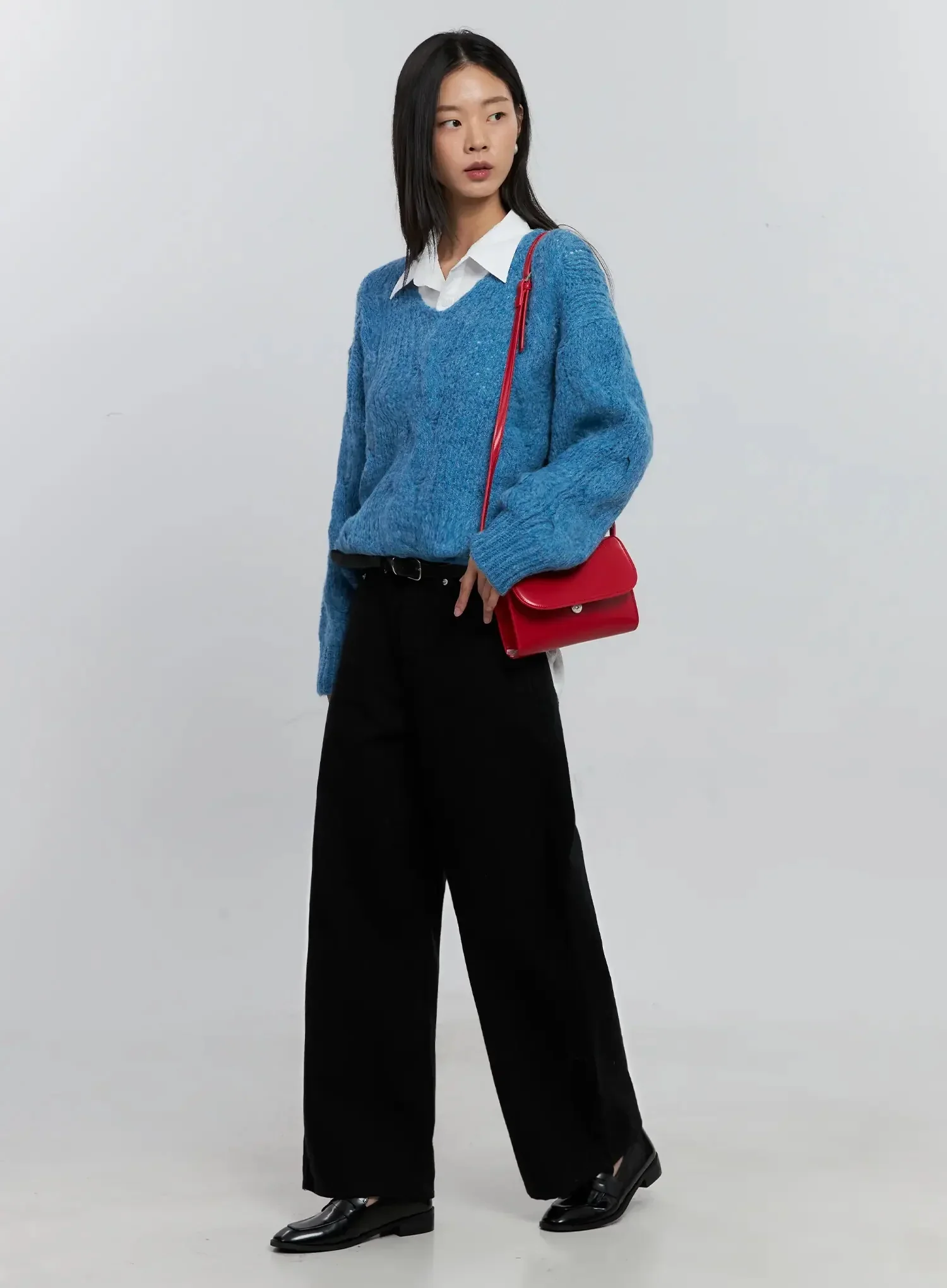 Casual Cotton Wide-Leg Trousers IS516 - Image 12