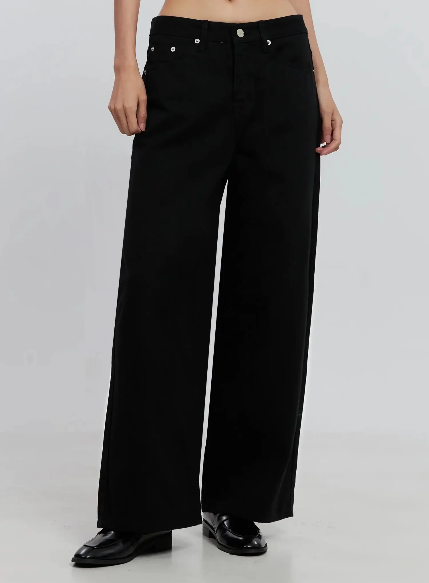 Casual Cotton Wide-Leg Trousers IS516 - Image 2